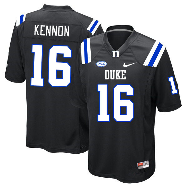 Men #16 Cole Kennon Duke Blue Devils College Football Jerseys Stitched-Black